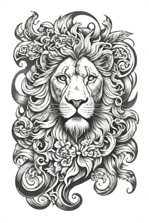 Lion Head God Figure Surrounded