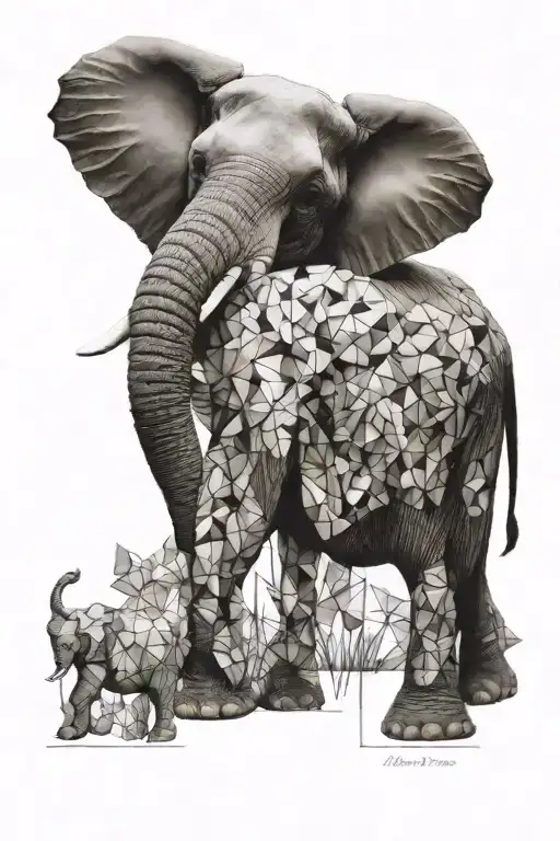 Geometric Elephant Standing