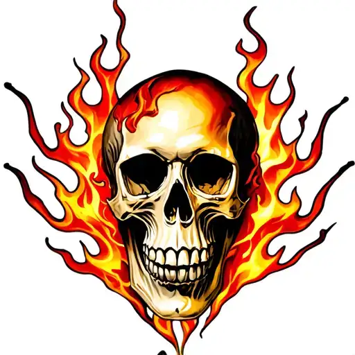 Skull And Flames