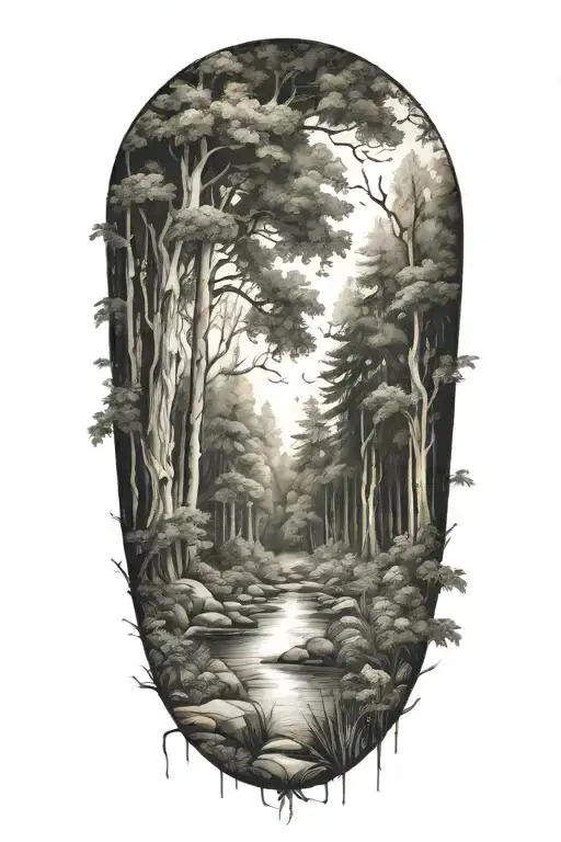 Foresty Feel Background For Existing Tattoo Design