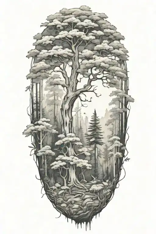 Foresty Feel Tattoo For Background Piece Behind Existing