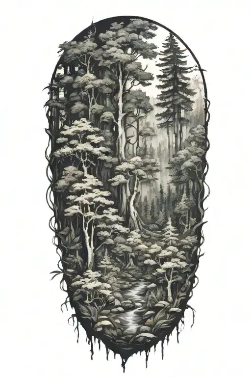 Foresty Feel Tattoo For Background Piece Behind Existing