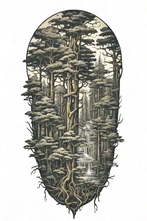 Foresty Feel Tattoo For Behind Existing