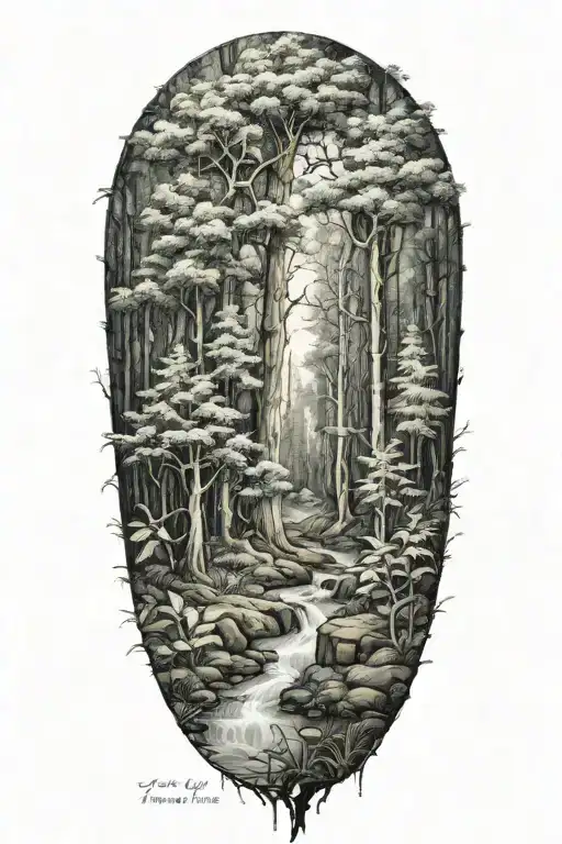 Foresty Feel Tattoo For Behind Existing