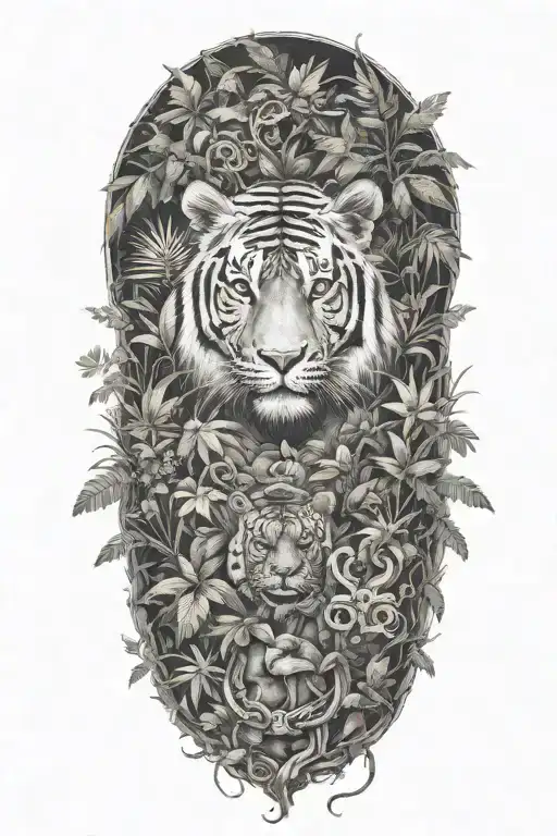 Jungle Tattooto Be Used As A Background Behind Existing