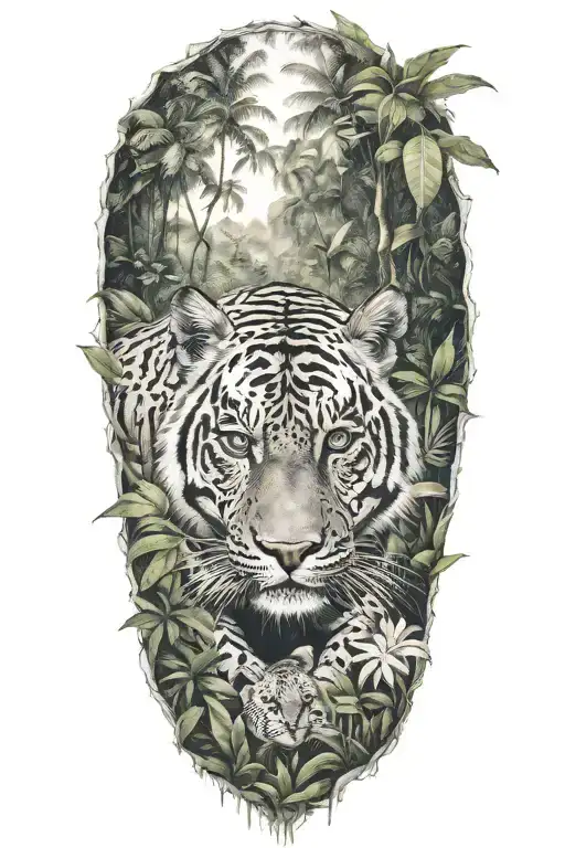Realistic Jungle Tattoo With No Animals