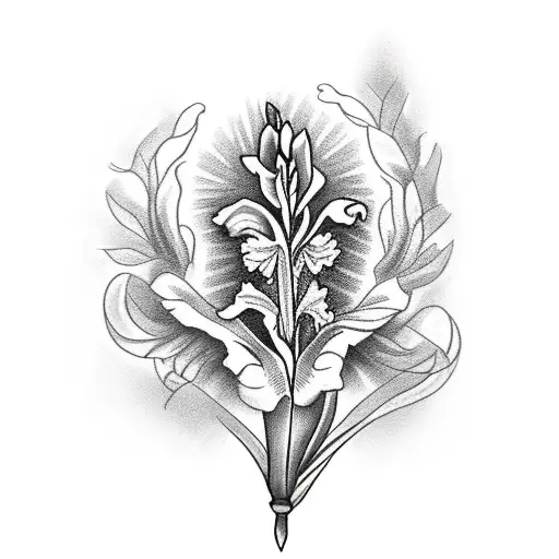 Gladiolus Flower With A Lion