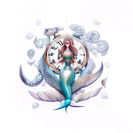 Mermaid With Clock