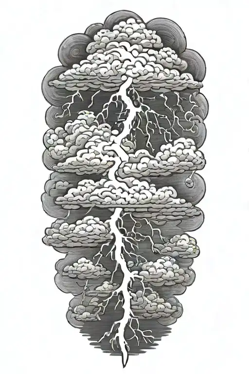 Realistic Lightning Storm Clouds Black And White