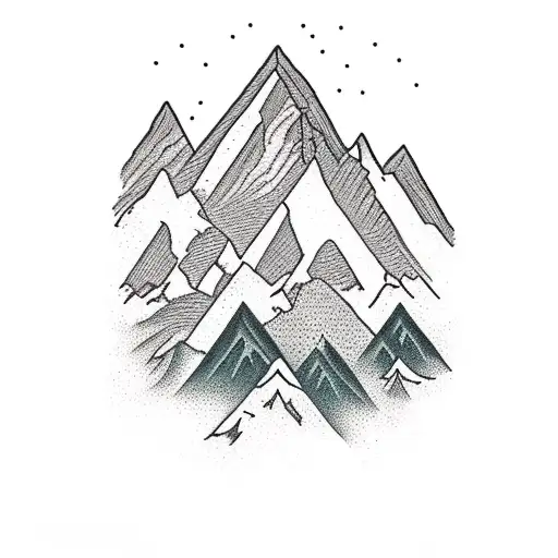 Nature With Mountain And Evergreens