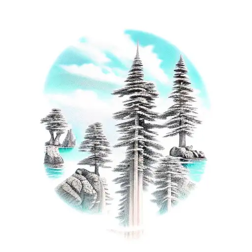 Pine Wind Cliff Cut Costa Brava Mediterranean Sea Cove Crystal Clear Water