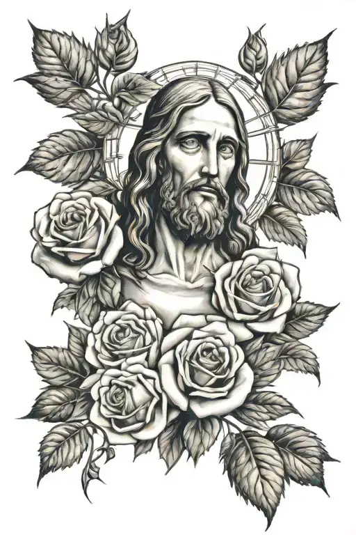 Christ Jesus And Roses