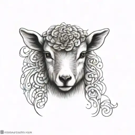 Cute Symmetrical Lamb Face Made With A Few Lines