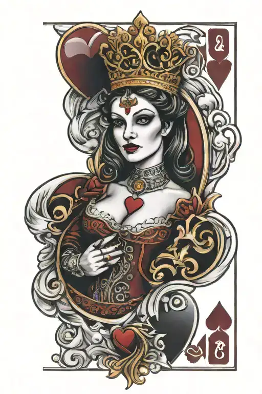 Evil Queen Of Hearts Card