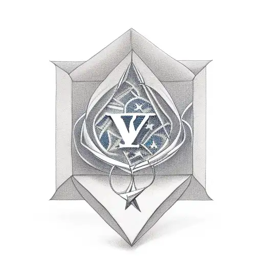 Letter V With A Star