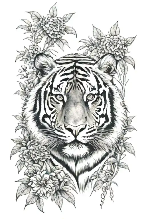 Tiger And Nature Scene