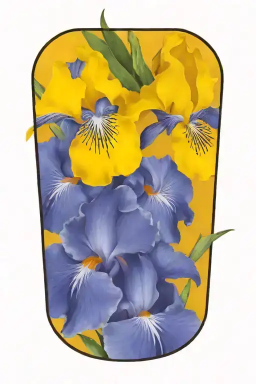 Iris Flower And Dadelion Flower Making A Wreath