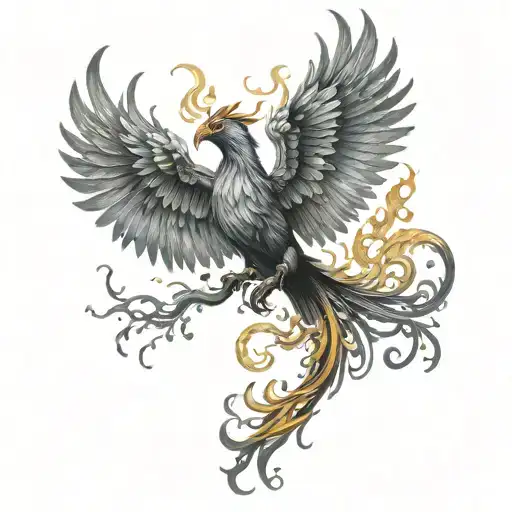 Phoenix Rising From Flames