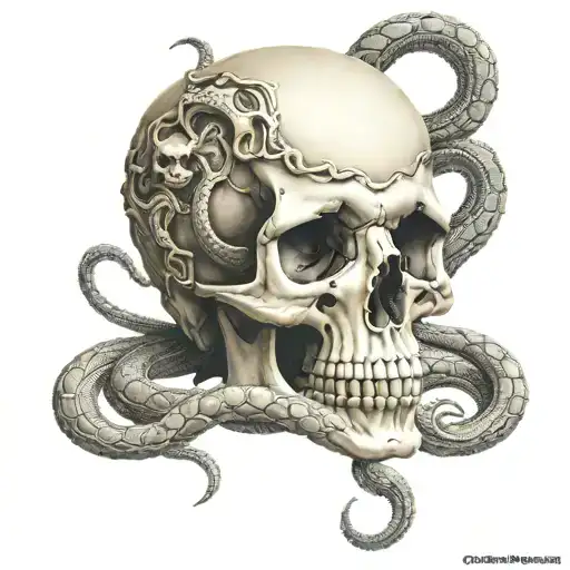 Skull With Snakes