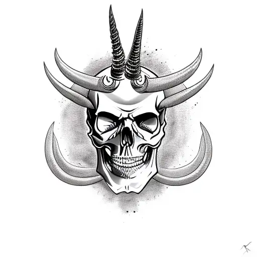 Evil Skull With Horns