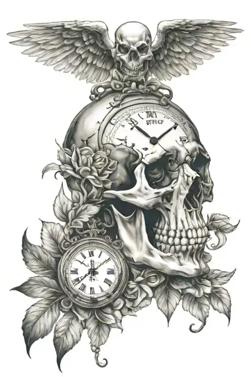 Skull And Clock