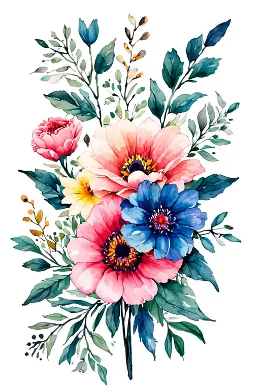 Watercolor Flower Bouquet