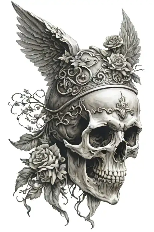 Greek Mythology Death Skull Hyperrealism
