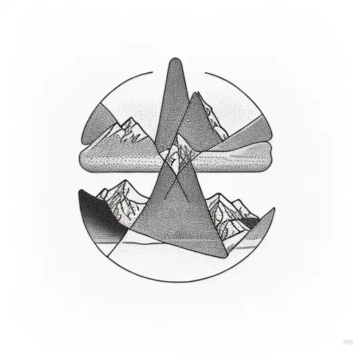 Hourglass And Mountains