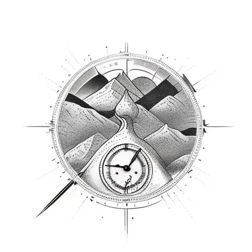 Hourglass And Mountains