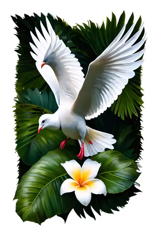 White Dove Hawaiian Flower Blooming