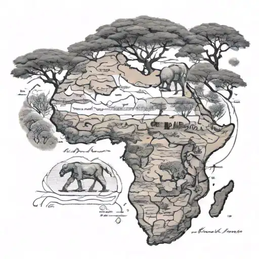 Khoisan Bushman African Continent Map Showing
