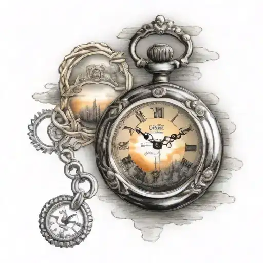 Pocket Watch With Tree Branch