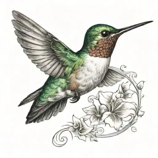 Hummingbird With A Gratitude Symbol Integrated