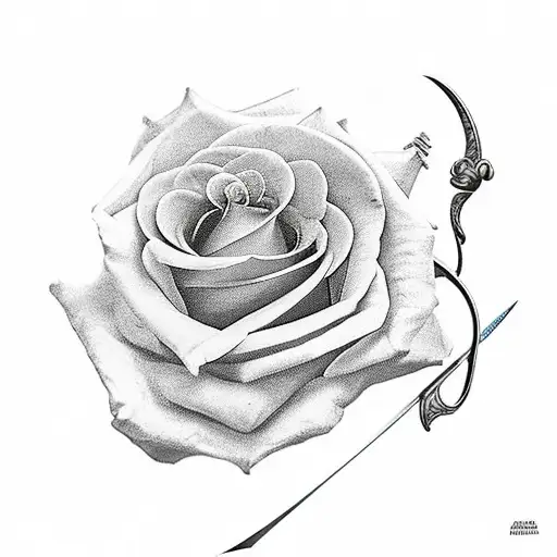 Sword Wrapped With Roses And 1972 On The Handles