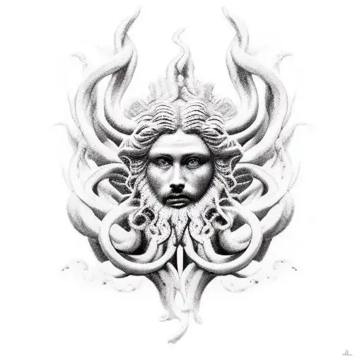 Scheletro Guerriero Con In Mano La Testa Di Medusa