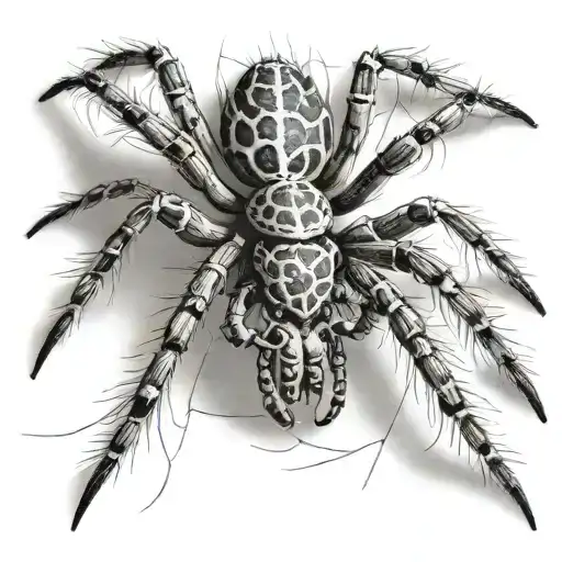 Spider With Its Legs Reaching The Chest