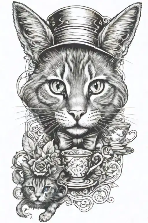 Alice In Wonderland And The Cat