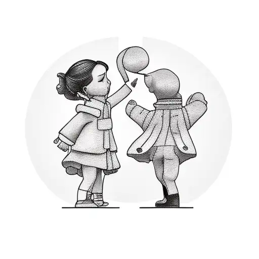 Father Holding Daughter