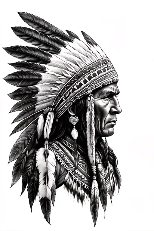 Native American Traditional Tattoo Design Combining Elements