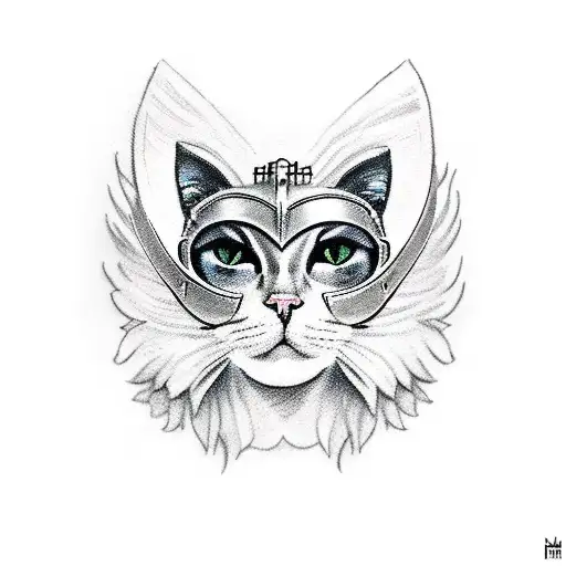 Cat With Valkyrie Helmet