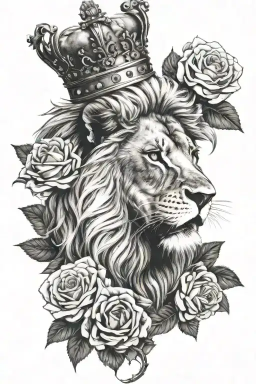 Lion Roses Crown Time