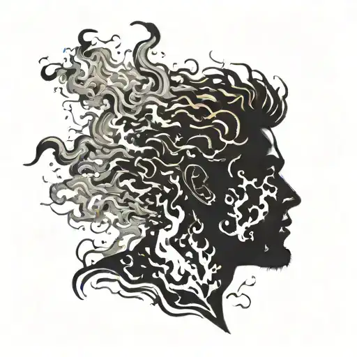 Silhouette Of Person With Fire Behind The Person