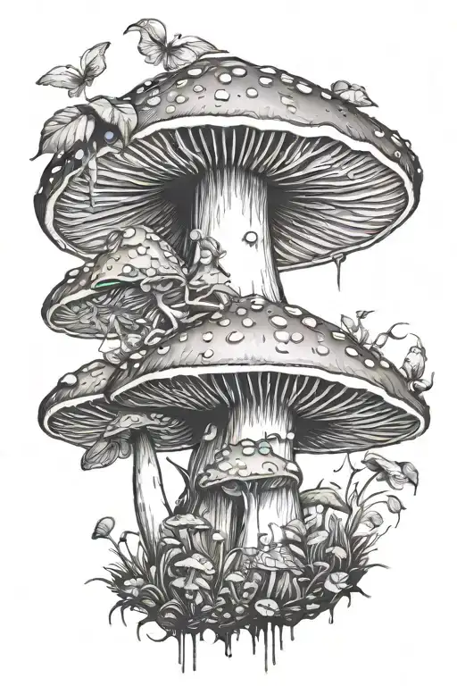 Fairy Setting On Mushroom