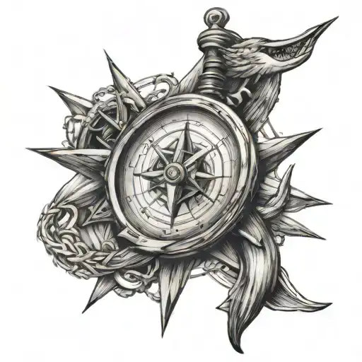 Marlin Anchor And Compass Long Line