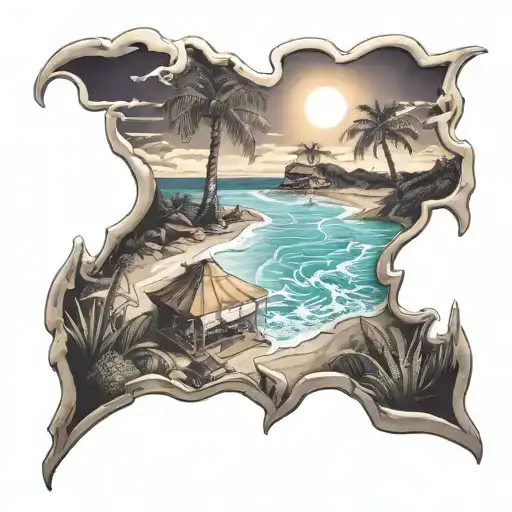 Psychedelic Beach Scene