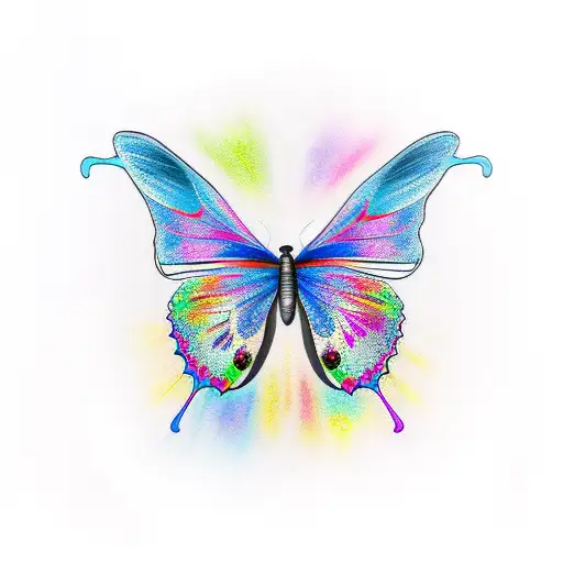 Butterfly With Multi Color Wings