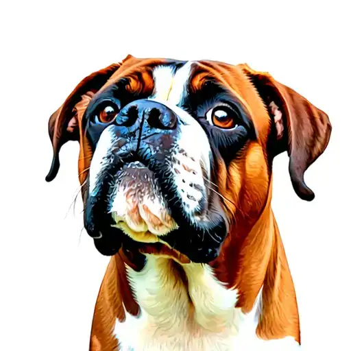 Boxer Dog Looking Up At Sky