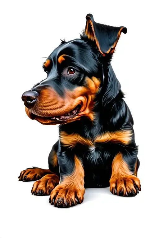 Rottie And Shitzu Dog