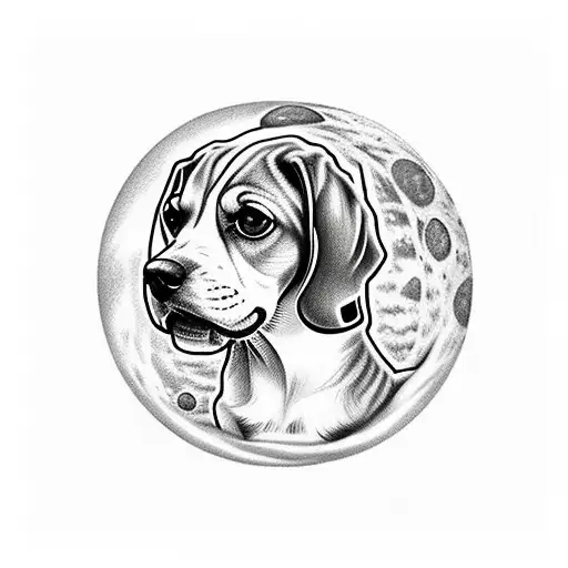 Beagle Walking In Skate On The Moon