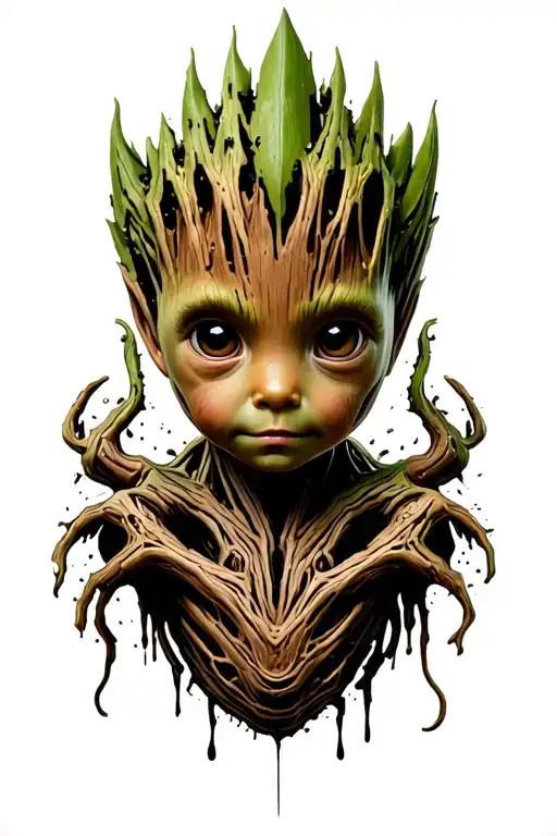 Baby Groot Appareil Photo Realistic Portrait